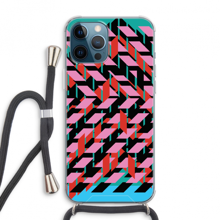 Skew Blush 2: iPhone 12 Pro Max Transparant Hoesje met koord
