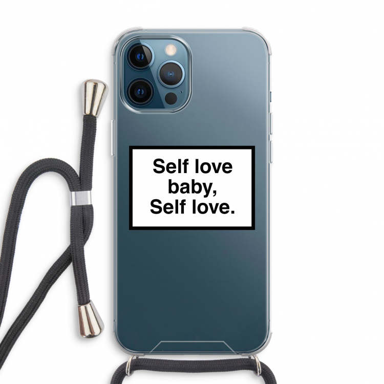Self love: iPhone 12 Pro Max Transparant Hoesje met koord