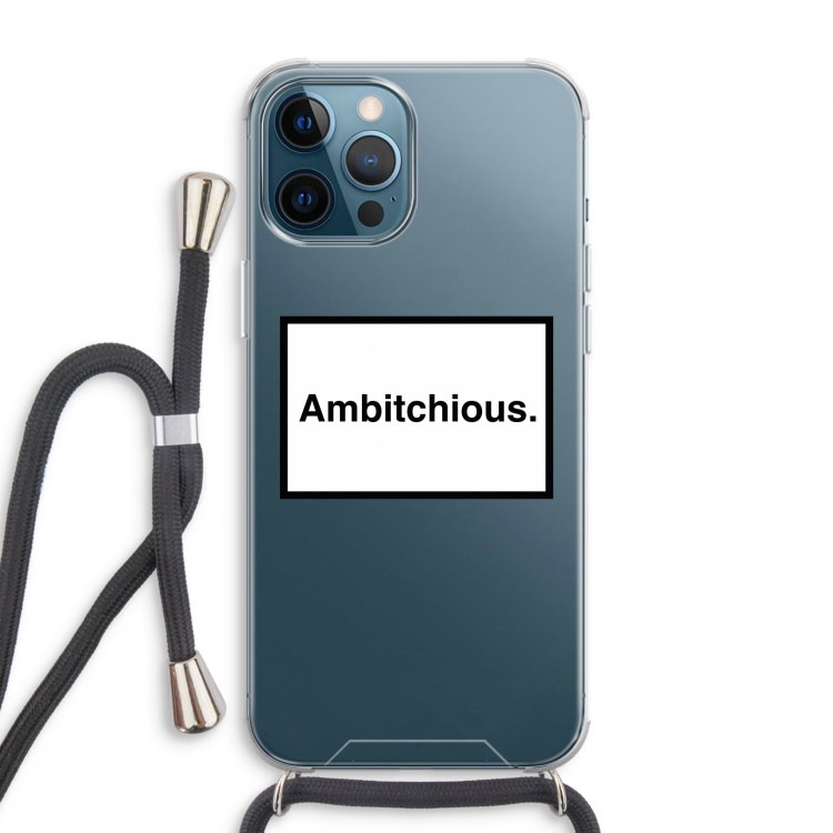 Ambitchious: iPhone 12 Pro Max Transparant Hoesje met koord