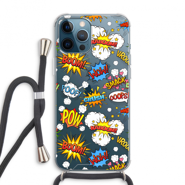 Pow Smack: iPhone 12 Pro Max Transparant Hoesje met koord