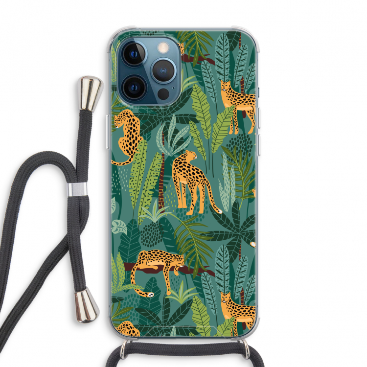 Luipaard 2: iPhone 12 Pro Max Transparant Hoesje met koord