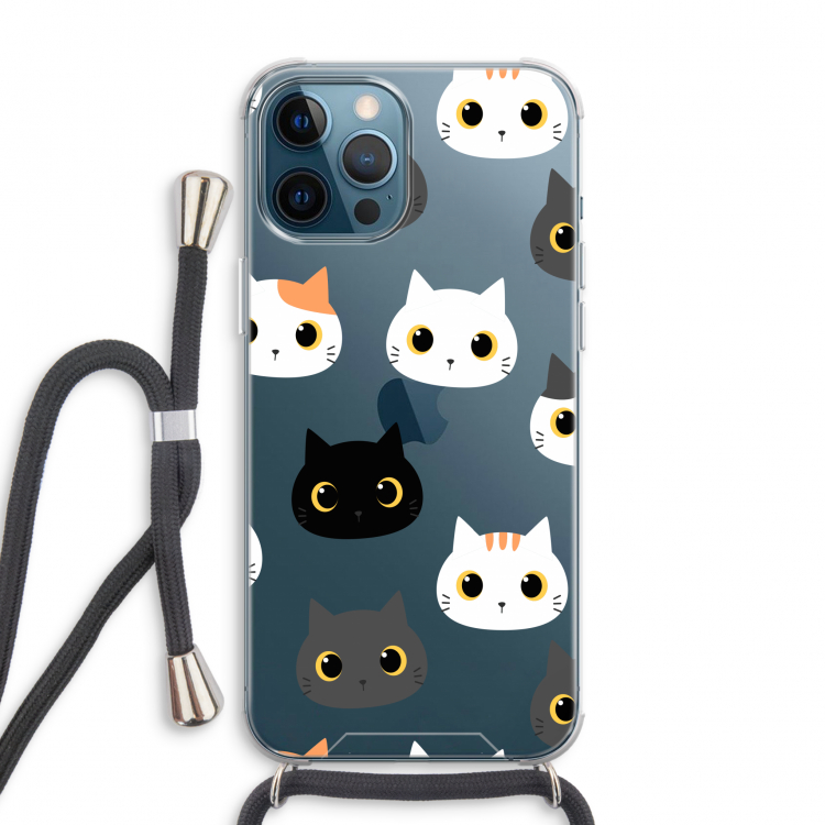 Katten: iPhone 12 Pro Max Transparant Hoesje met koord