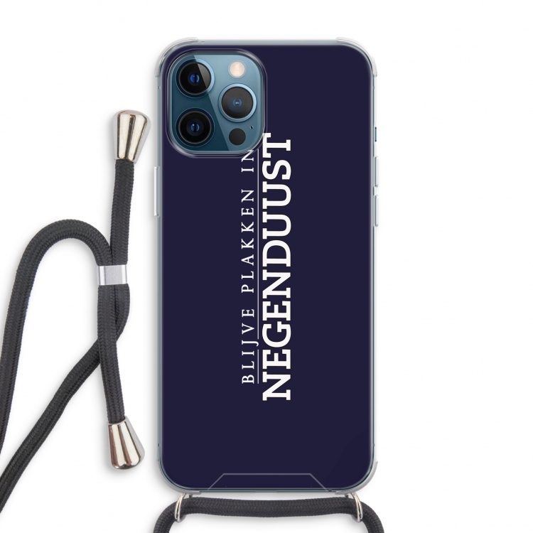 Blijve plakken in Negenduust: iPhone 12 Pro Max Transparant Hoesje met koord