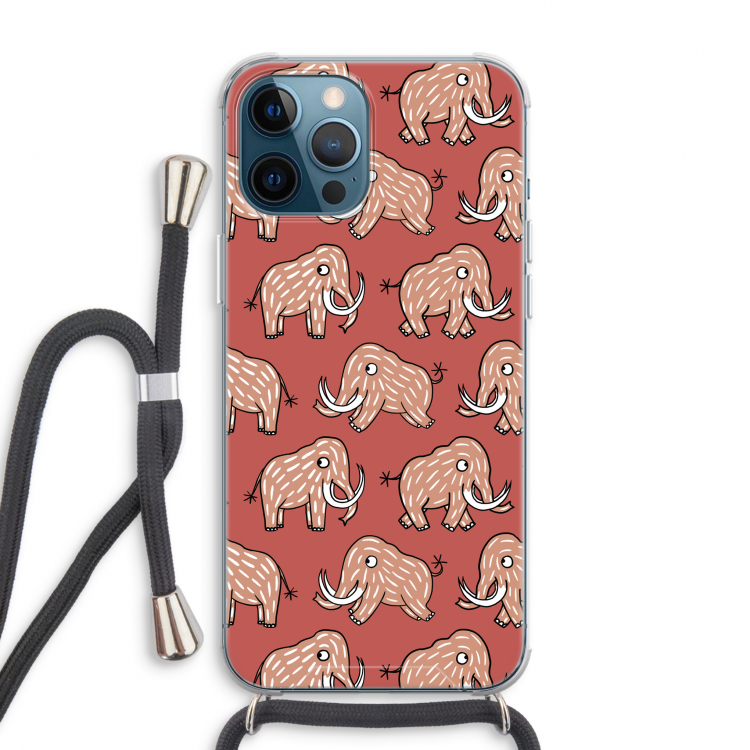 Mammoet: iPhone 12 Pro Max Transparant Hoesje met koord