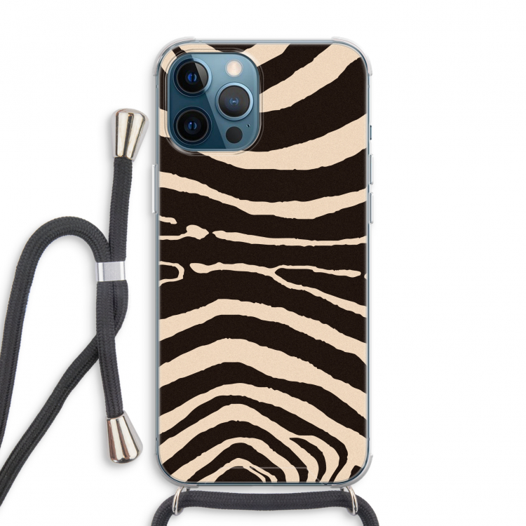 Arizona Zebra: iPhone 12 Pro Max Transparant Hoesje met koord