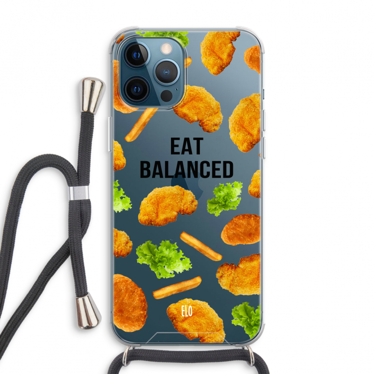 Eat Balanced: iPhone 12 Pro Max Transparant Hoesje met koord