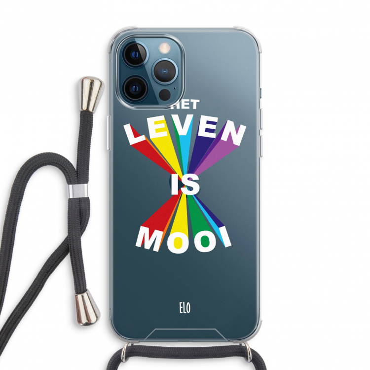 Het Leven Is Mooi: iPhone 12 Pro Max Transparant Hoesje met koord