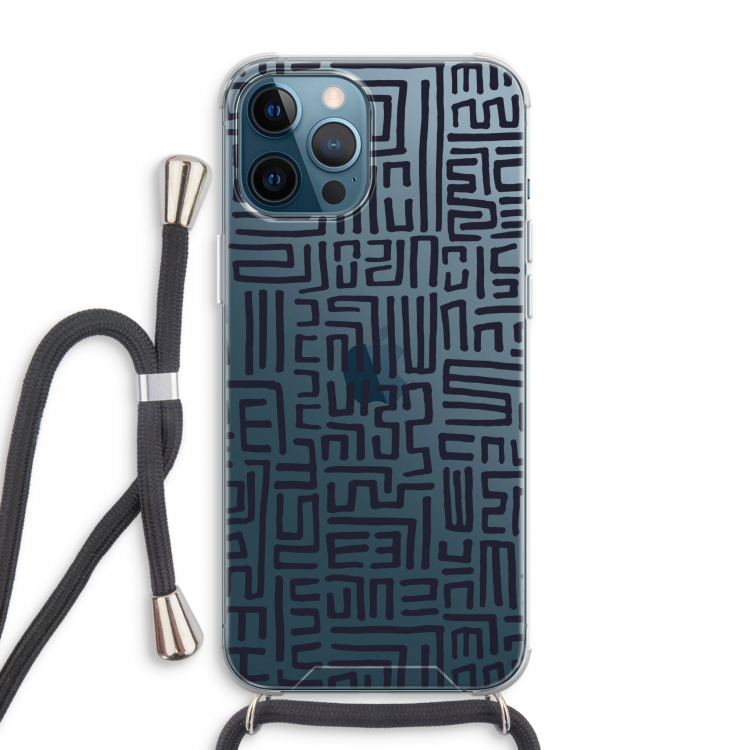 Moroccan Print: iPhone 12 Pro Max Transparant Hoesje met koord