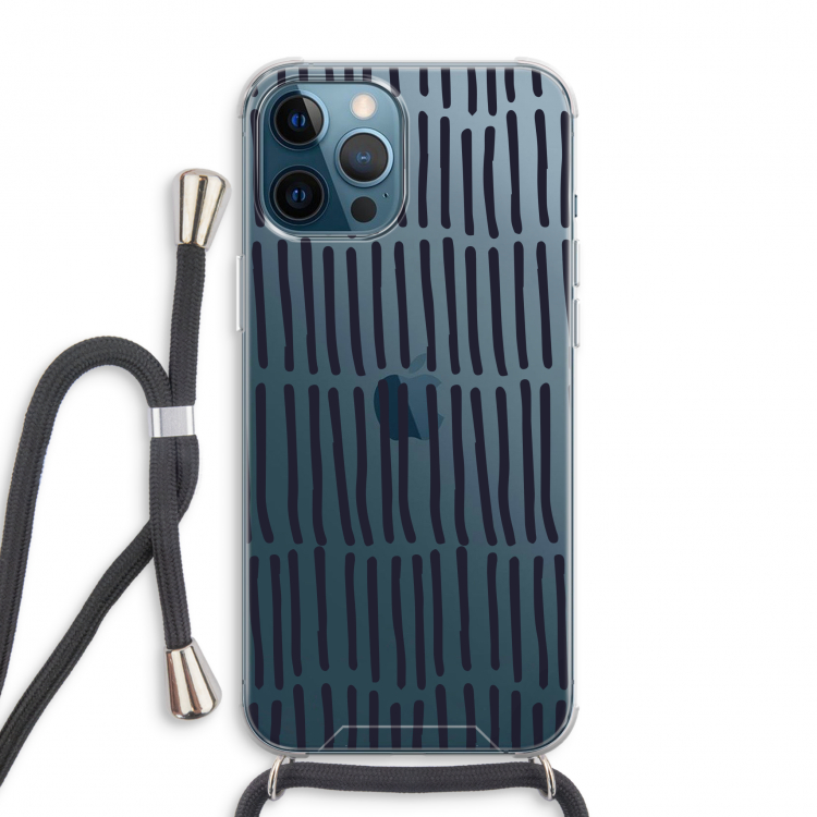Moroccan stripes: iPhone 12 Pro Max Transparant Hoesje met koord