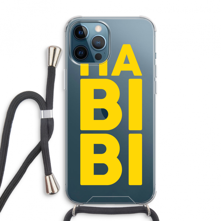 Habibi Blue: iPhone 12 Pro Max Transparant Hoesje met koord