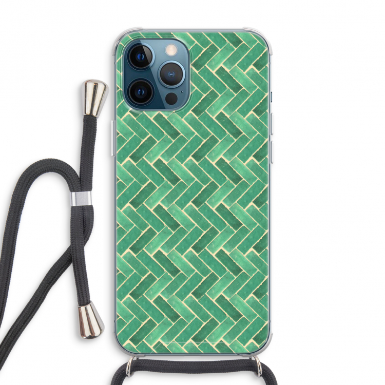 Moroccan tiles 2: iPhone 12 Pro Max Transparant Hoesje met koord