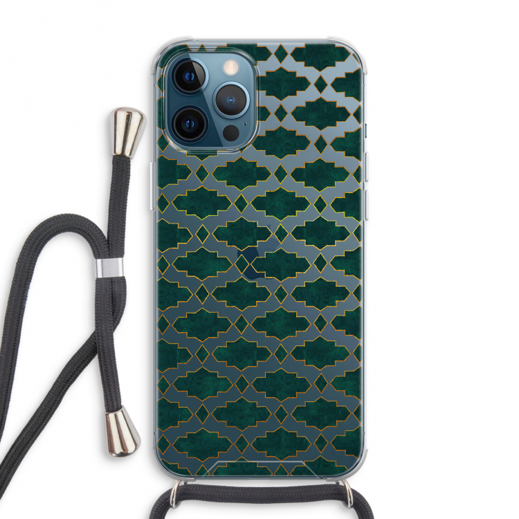 Moroccan tiles: iPhone 12 Pro Max Transparant Hoesje met koord