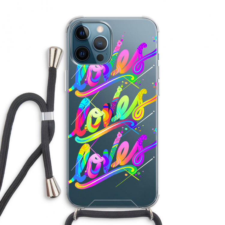 Loves: iPhone 12 Pro Max Transparant Hoesje met koord
