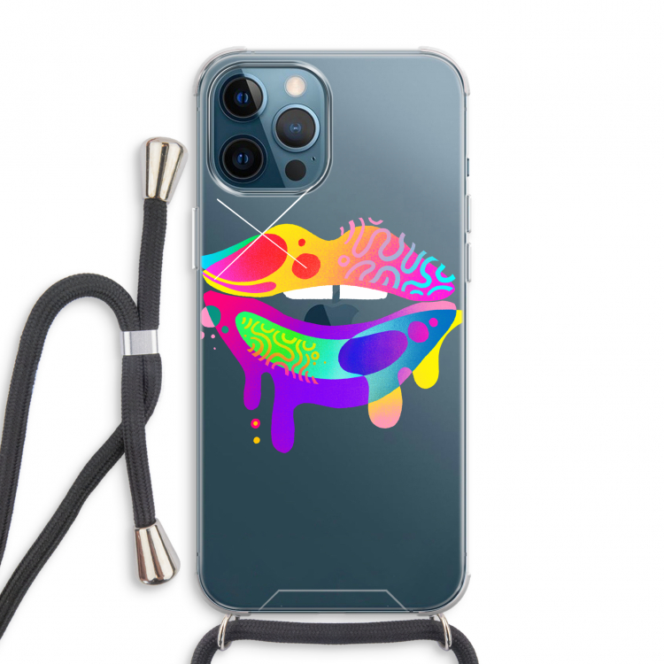 Lip Palette: iPhone 12 Pro Max Transparant Hoesje met koord