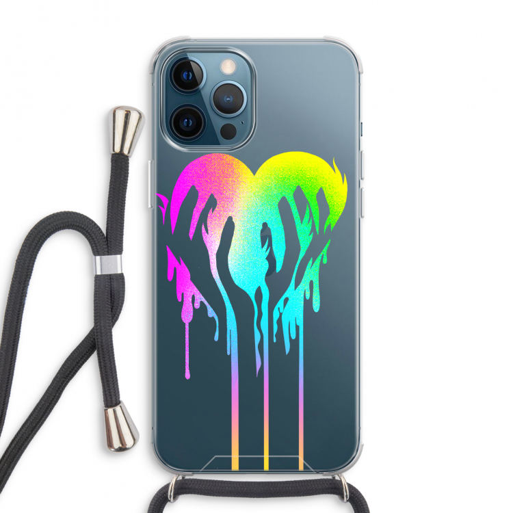 Hold My Heart: iPhone 12 Pro Max Transparant Hoesje met koord