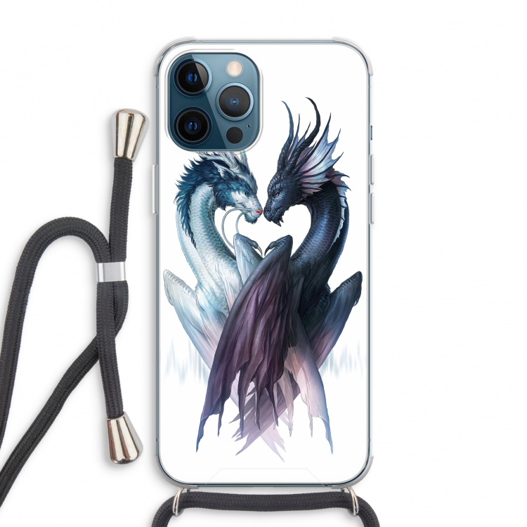 Yin Yang Dragons: iPhone 12 Pro Max Transparant Hoesje met koord