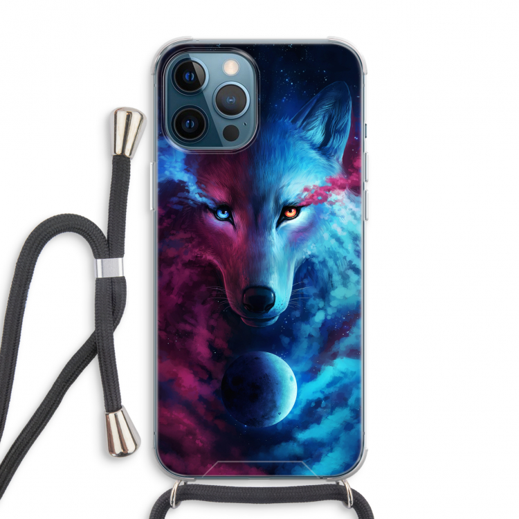 Where Light And Dark Meet: iPhone 12 Pro Max Transparant Hoesje met koord