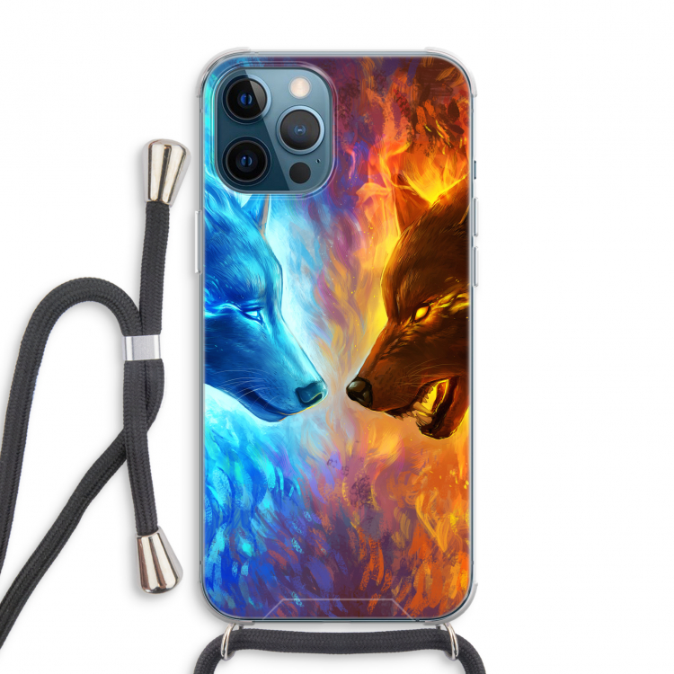 Fire & Ice: iPhone 12 Pro Max Transparant Hoesje met koord