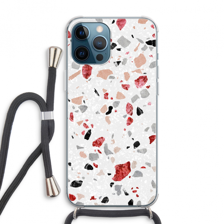 Terrazzo N°12: iPhone 12 Pro Max Transparant Hoesje met koord
