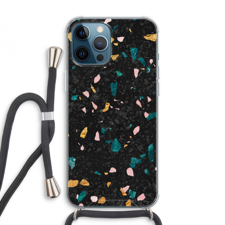 Terrazzo N°10: iPhone 12 Pro Max Transparant Hoesje met koord