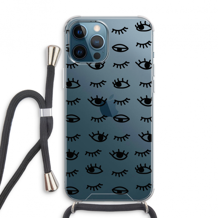 Eye pattern #2: iPhone 12 Pro Max Transparant Hoesje met koord