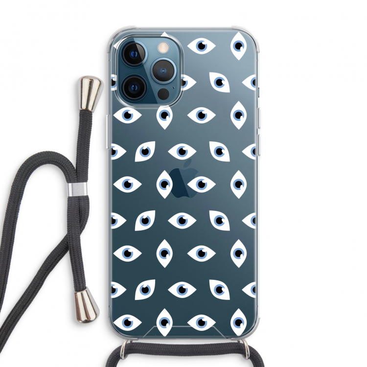 Eyes pattern: iPhone 12 Pro Max Transparant Hoesje met koord