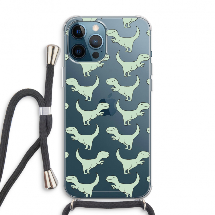 Dinos: iPhone 12 Pro Max Transparant Hoesje met koord