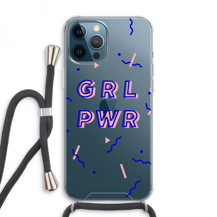 GRL PWR: iPhone 12 Pro Max Transparant Hoesje met koord