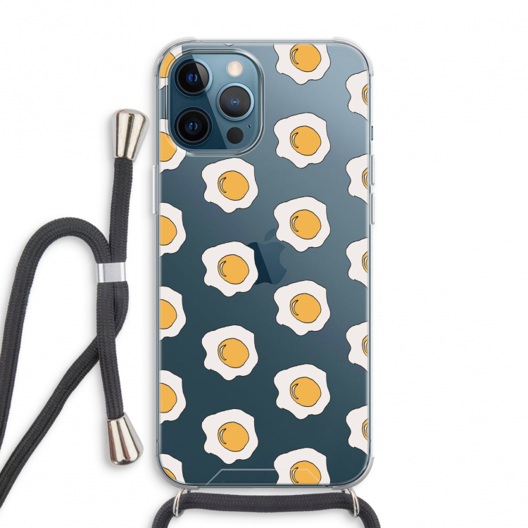 Bacon to my eggs #1: iPhone 12 Pro Max Transparant Hoesje met koord