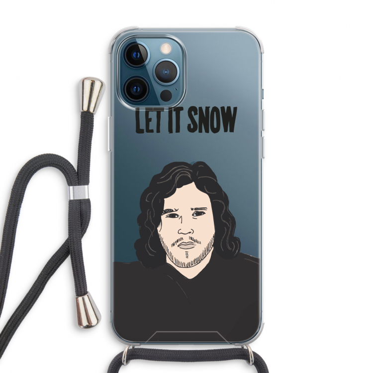 Let It Snow: iPhone 12 Pro Max Transparant Hoesje met koord