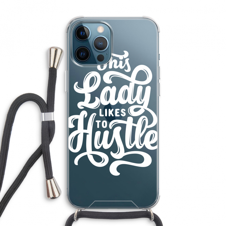 Hustle Lady: iPhone 12 Pro Max Transparant Hoesje met koord