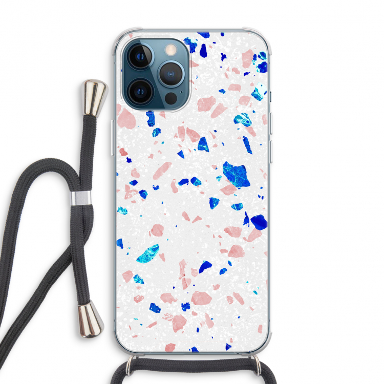 Terrazzo N°6: iPhone 12 Pro Max Transparant Hoesje met koord