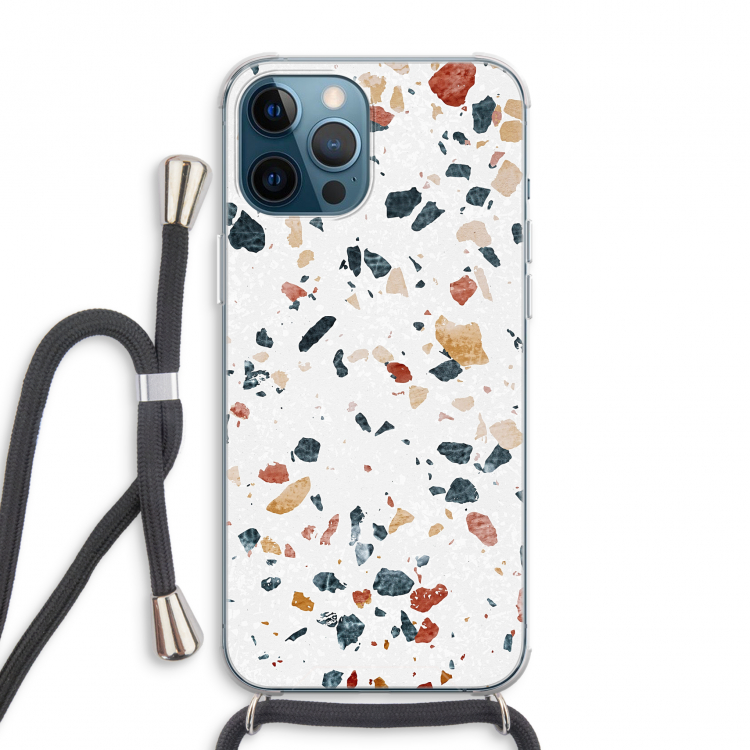 Terrazzo N°4: iPhone 12 Pro Max Transparant Hoesje met koord