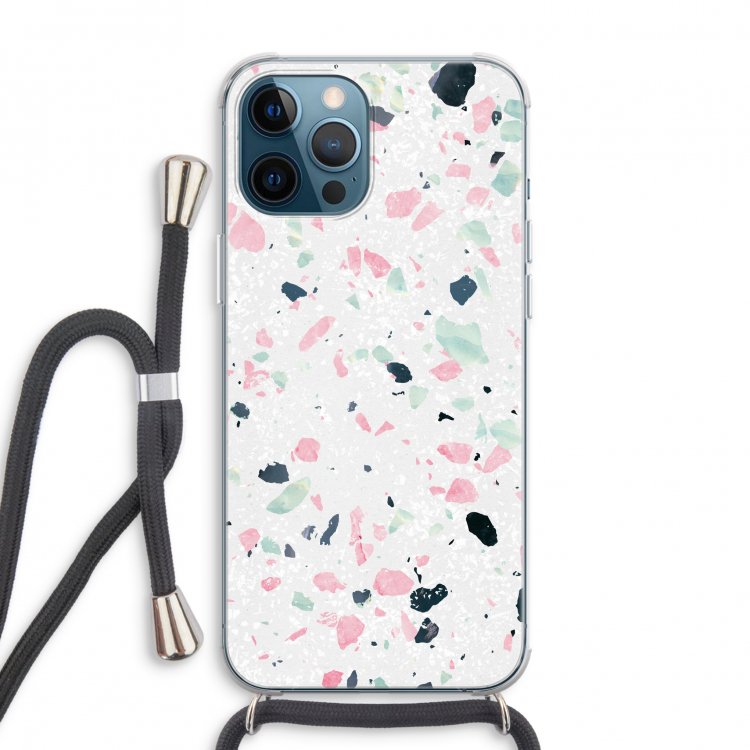 Terrazzo N°3: iPhone 12 Pro Max Transparant Hoesje met koord