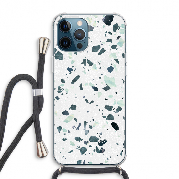 Terrazzo N°2: iPhone 12 Pro Max Transparant Hoesje met koord
