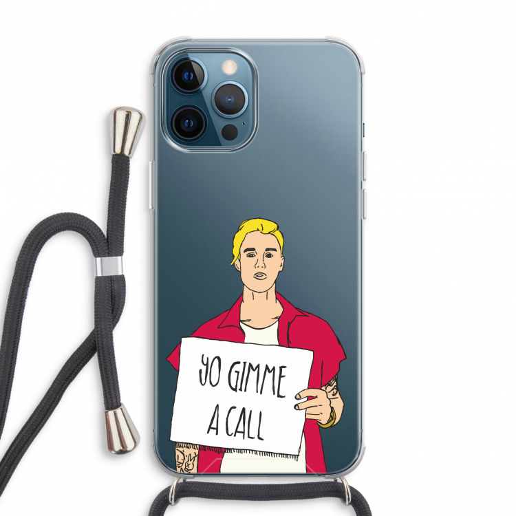 Gimme a call: iPhone 12 Pro Max Transparant Hoesje met koord