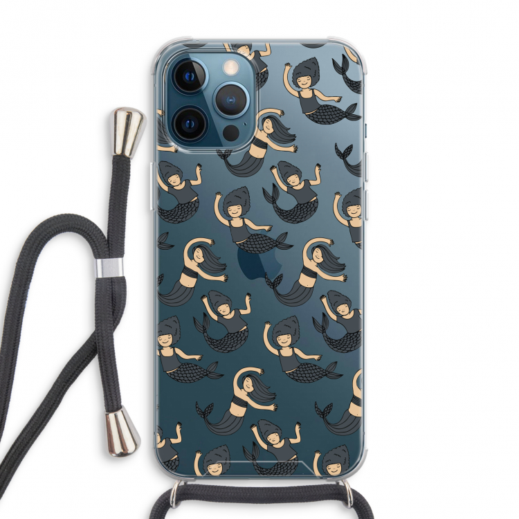 Zeemeermin: iPhone 12 Pro Max Transparant Hoesje met koord