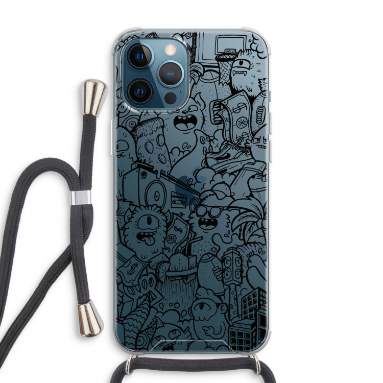 Vexx Black City : iPhone 12 Pro Max Transparant Hoesje met koord