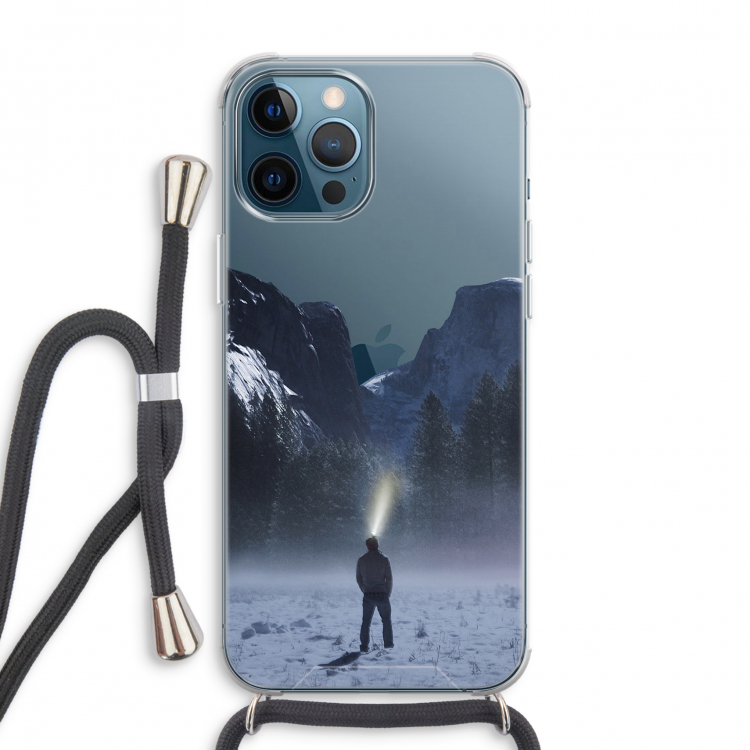 Wanderlust: iPhone 12 Pro Max Transparant Hoesje met koord