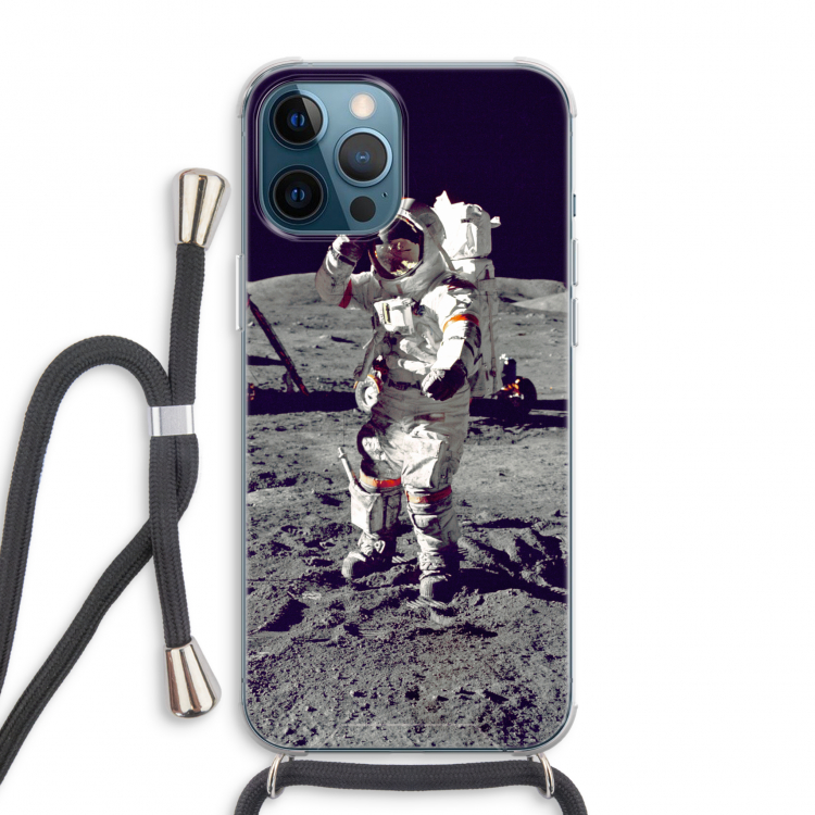 Spaceman: iPhone 12 Pro Max Transparant Hoesje met koord