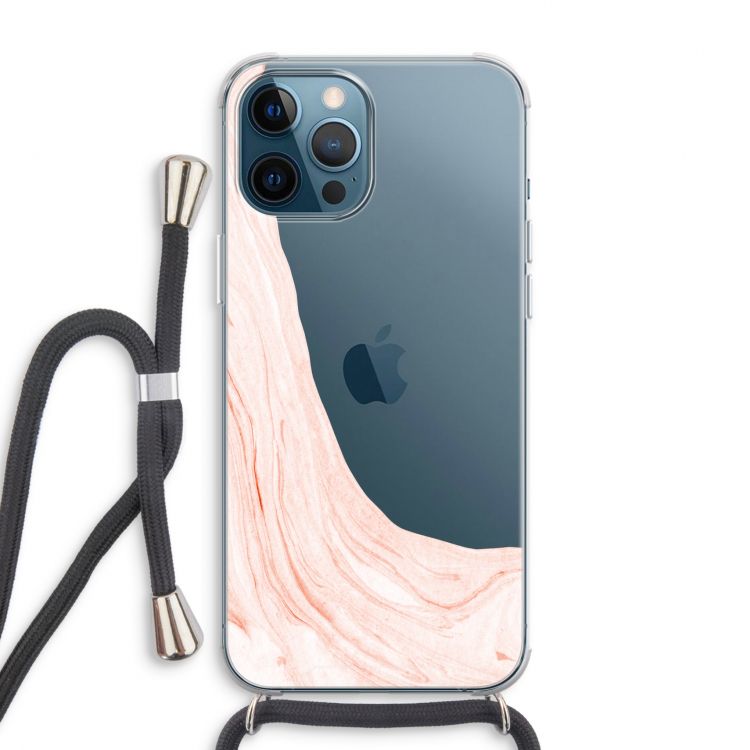 Peach bath: iPhone 12 Pro Max Transparant Hoesje met koord