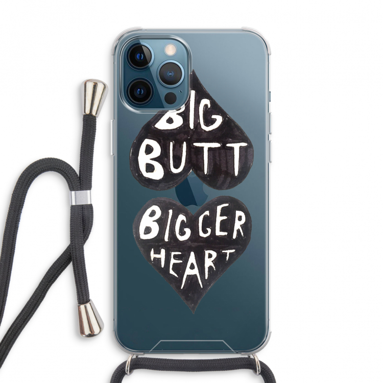 Big butt bigger heart: iPhone 12 Pro Max Transparant Hoesje met koord