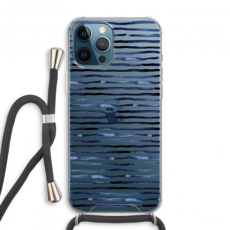 Verrassende lijnen: iPhone 12 Pro Max Transparant Hoesje met koord