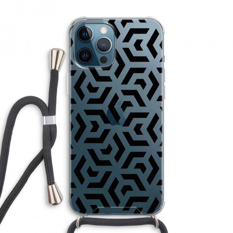 Crazy pattern: iPhone 12 Pro Max Transparant Hoesje met koord
