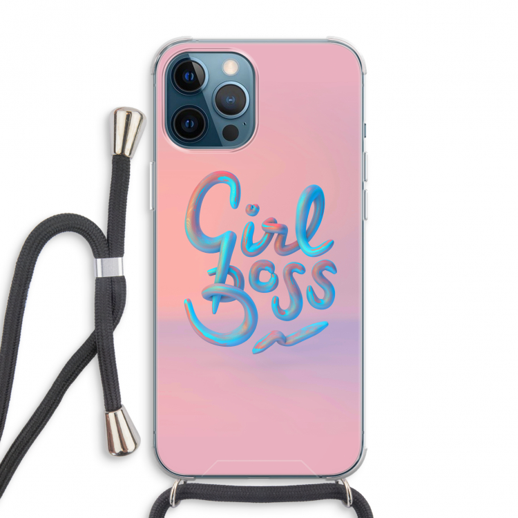 Girl boss: iPhone 12 Pro Max Transparant Hoesje met koord