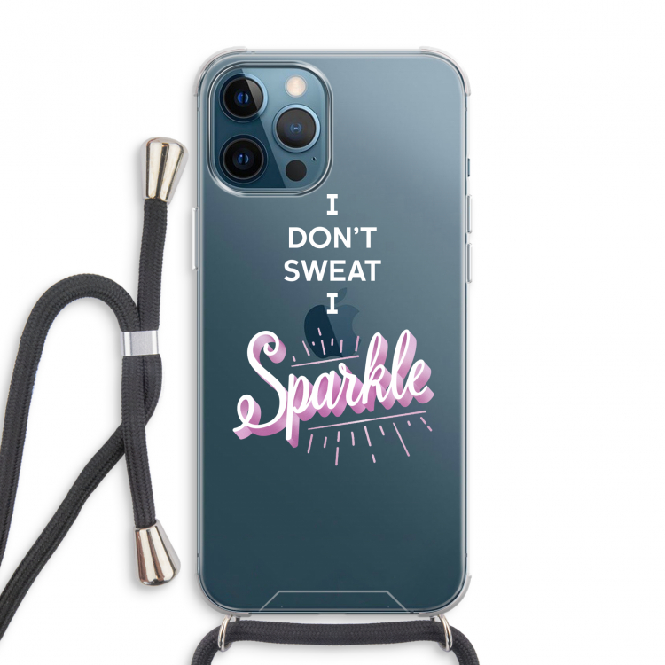 Sparkle quote: iPhone 12 Pro Max Transparant Hoesje met koord