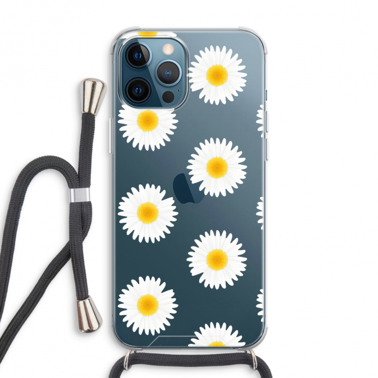 Margrietjes: iPhone 12 Pro Max Transparant Hoesje met koord