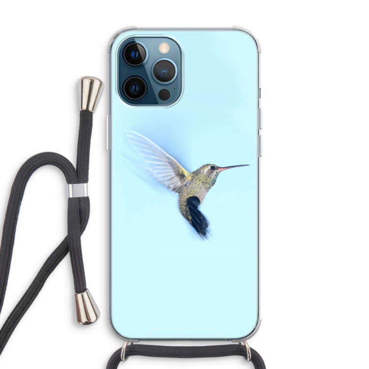 Kolibri: iPhone 12 Pro Max Transparant Hoesje met koord