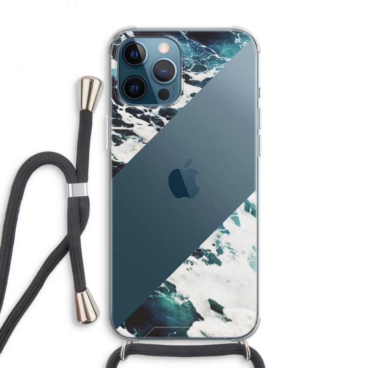Golven: iPhone 12 Pro Max Transparant Hoesje met koord