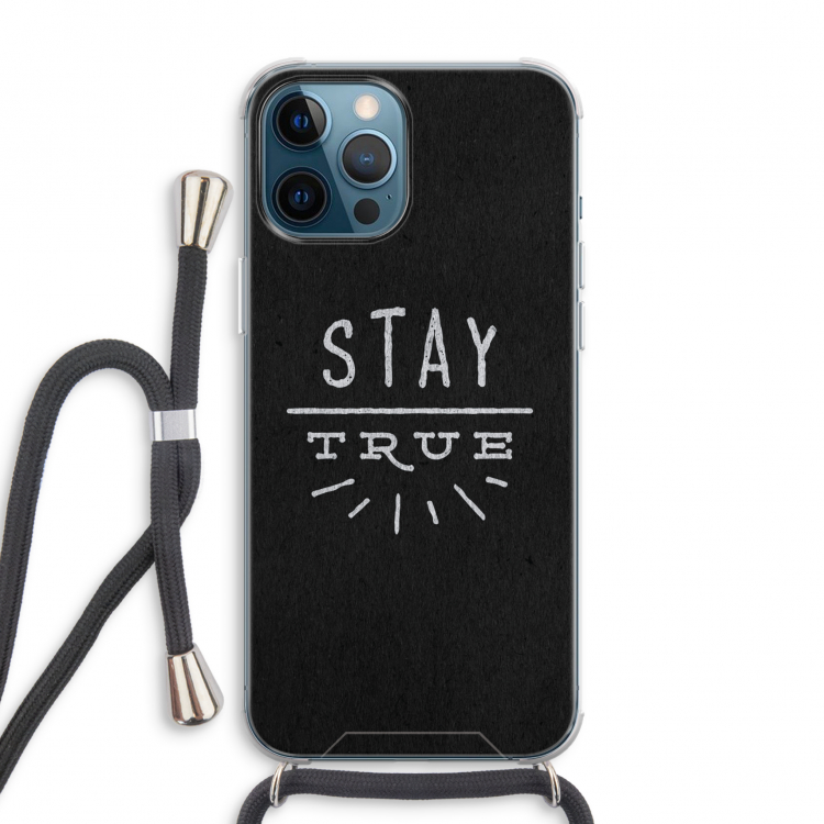 Stay true: iPhone 12 Pro Max Transparant Hoesje met koord